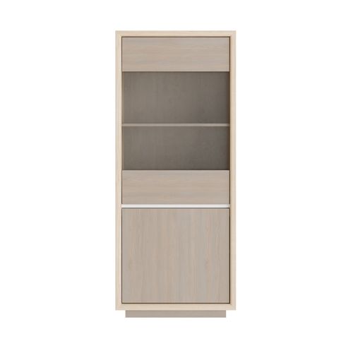 Vitrine 66 Cm Décor Bois De Chêne Et Pin Avec éclairage LED – Freya