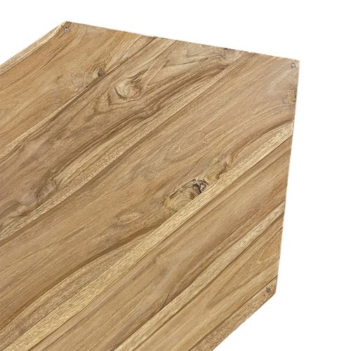 Meuble TV D'angle Hexagonal 110 Cm Bois De Teck Massif - Tetra