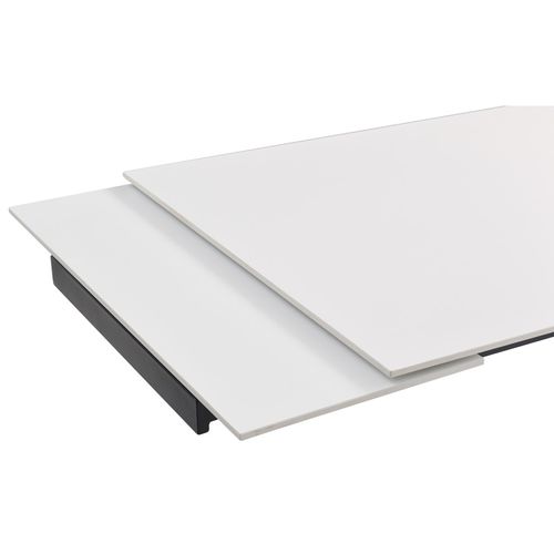 Table Extensible 180 À 260 Cm Céramique Blanc Pied Central X Plaqué Bois Clair - Oregon 13