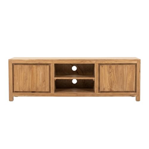 Meuble TV L. 160 Cm En Bois De Teck 2 Portes – Aphrodite
