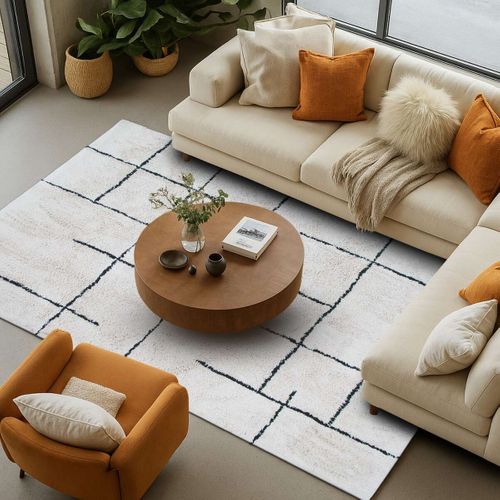 Tapis Lavable Berbère En Coton écru 60x90 - Style Bohème