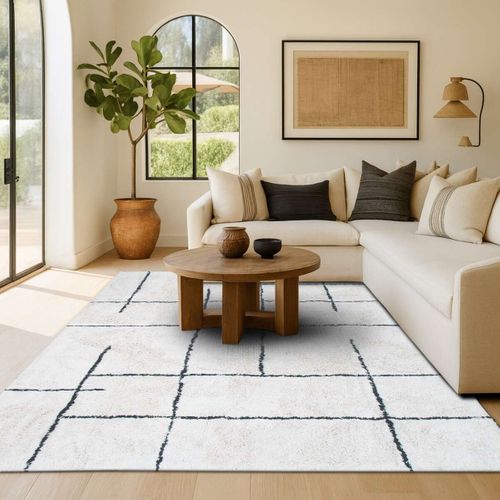 Tapis Lavable Berbère En Coton écru 60x90 - Style Bohème