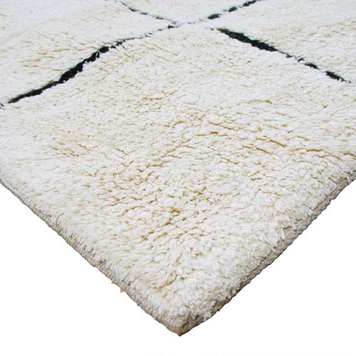 Tapis Lavable Berbère En Coton Blanc écru 80x200 - Style Bohème