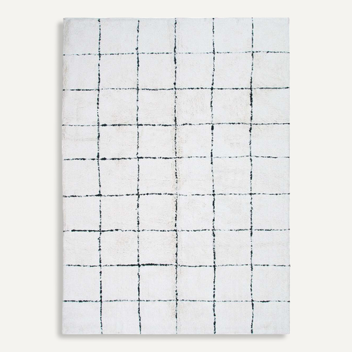 Tapis Lavable Berbère En Coton Blanc écru 80x200 - Style Bohème