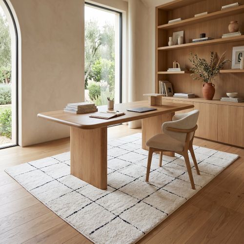 Tapis Lavable Berbère En Coton Blanc écru 80x200 - Style Bohème