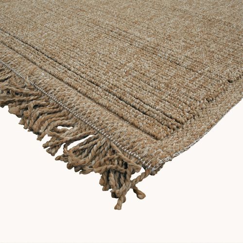 Tapis Aspect Jute Motif Rayures Beige 120x160