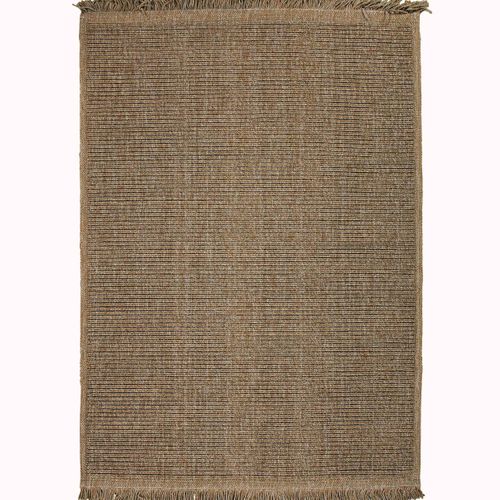 Tapis Aspect Jute Motif Rayures Beige 120x160