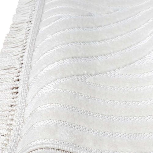 Tapis À Relief Géométriques Moderne Blanc 120x180