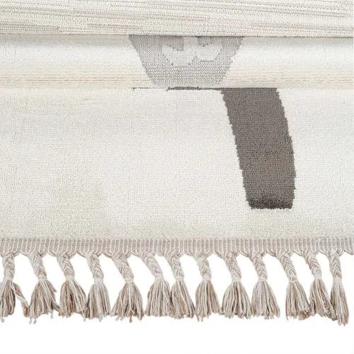 Tapis Rond Enfant Doux Texturé Ours Blanc 130x130