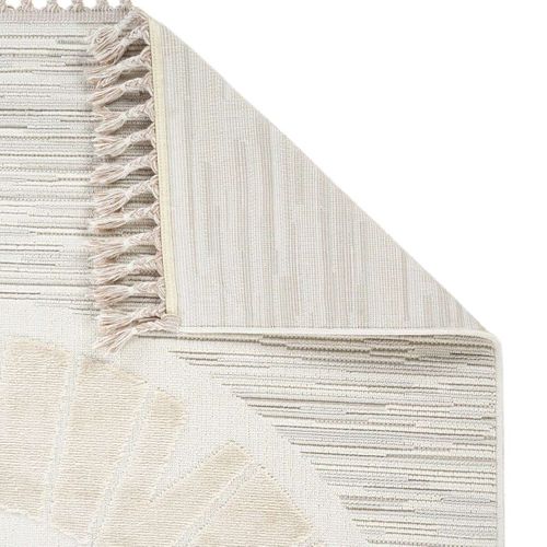 Tapis Rond Enfant Doux Texturé Lion Blanc 130x130