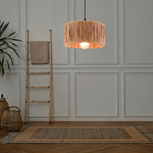 Lustre Raphia Clarisse- Suspension Filaire En Raphia Et Métal - Lustre - Suspension BUT