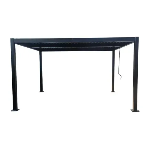 Naxos - Pergola Bioclimatique 4x3m Structure Et Lames En Aluminium Noir