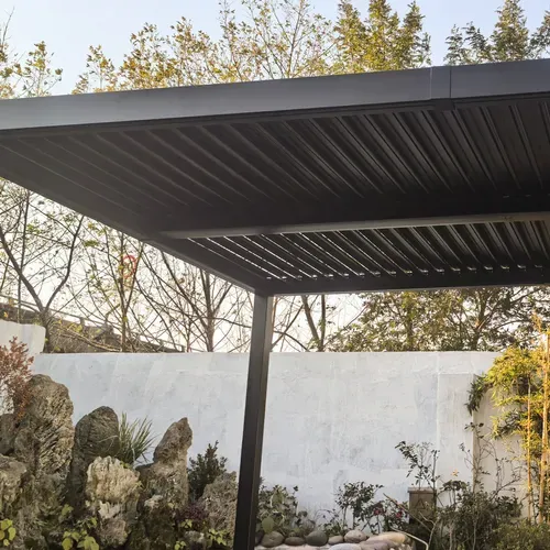 Naxos - Pergola Bioclimatique 4x3m Structure Et Lames En Aluminium Noir
