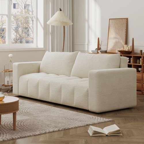Canterbury - Canapé Convertible 3 Places Avec Coffre En Bouclette Beige