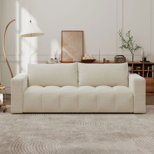 Canterbury - Canapé Convertible 3 Places Avec Coffre En Bouclette Beige