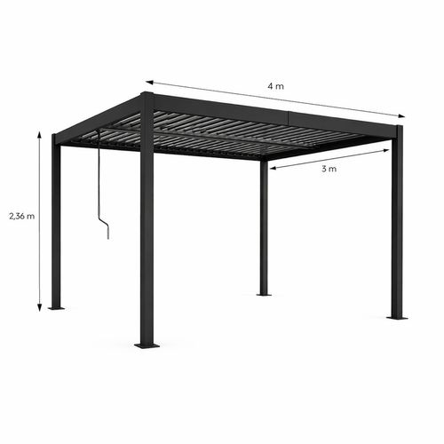 Corfu - Pergola Bioclimatique 4x3m Structure Aluminium Lames Orientables