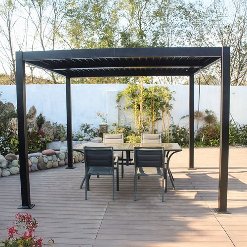 Corfu - Pergola Bioclimatique 3x3m Structure Aluminium Lames Orientables