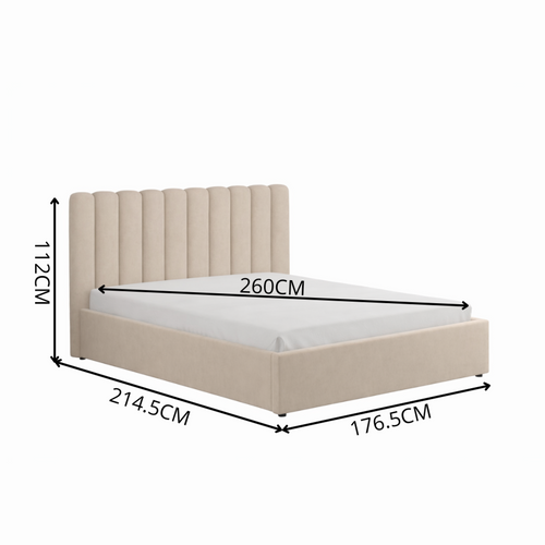 Savannah - Lit Avec Coffre De Rangement 160x200cm Velours Beige