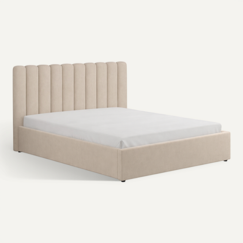 Savannah - Lit Avec Coffre De Rangement 160x200cm Velours Beige
