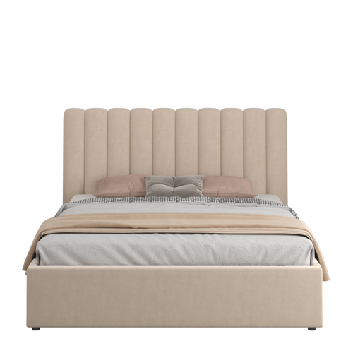 Savannah - Lit Avec Coffre De Rangement 160x200cm Velours Beige