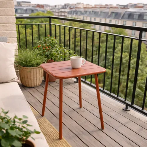 Bergame - Table Carrée 2 Places 50x50cm Terracotta