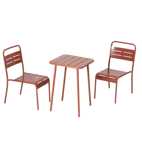 Bergame - Table Carrée 2 Places 50x50cm Terracotta