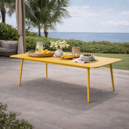 Bergame - Table De Jardin 8/10 Places 200cm Jaune