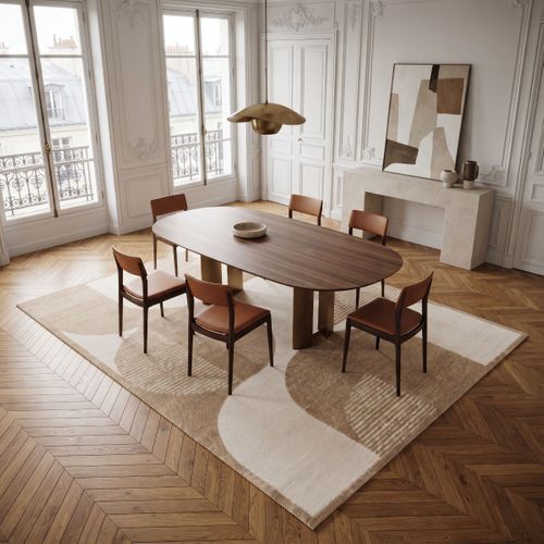 Tapis À Reliefs Doux À Relief Géométrique Beige 160x230