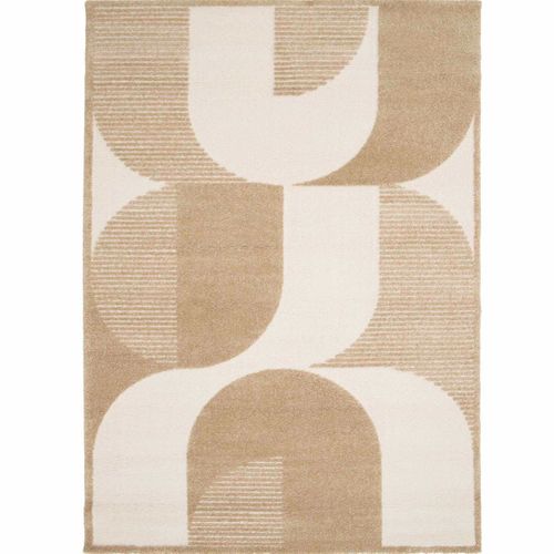 Tapis À Reliefs Doux À Relief Géométrique Beige 160x230