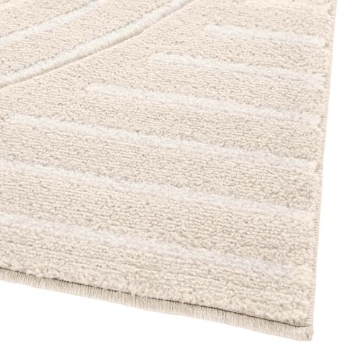 Tapis Doux À Relief Abstrait Géométrique Beige 160x230