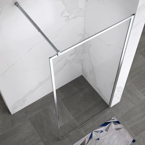 Paroi Douche Italienne Lucia 140x200 Cm Verre 8mm, Transparent, Anticalcaire