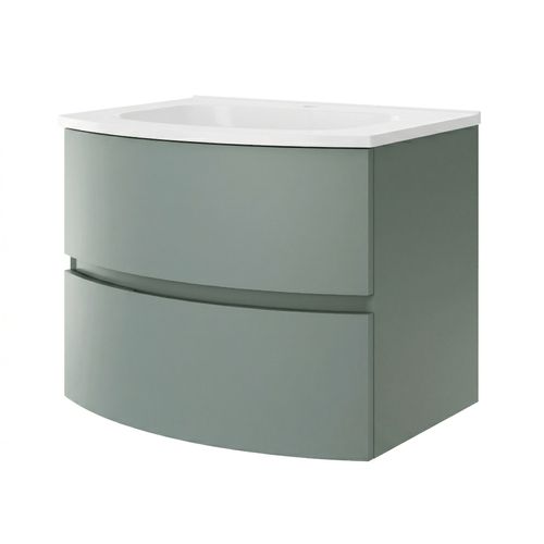 Meuble + Vasque Encastrée L.70 Cm Vert Sauge Collection Armonia - Saniverre