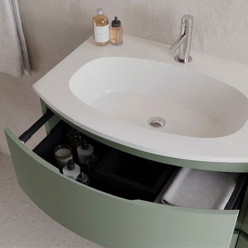 Meuble + Vasque Encastrée L.70 Cm Vert Sauge Collection Armonia - Saniverre