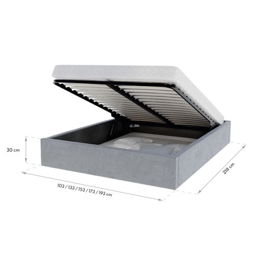 Lit Coffre Orlando 120x200 - Sommier Inclus Crème