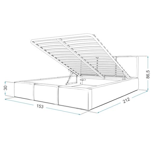 Lit Coffre Tesia 140x200  - Sommier Inclus Mint