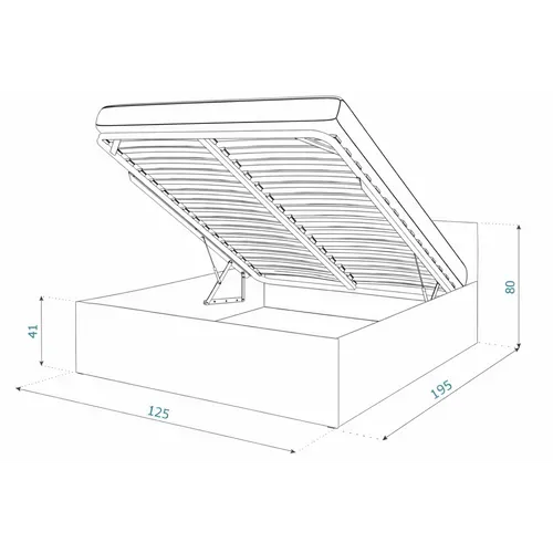 Lit Coffre Panama 120x190 - Sommier Inclus Cachemire