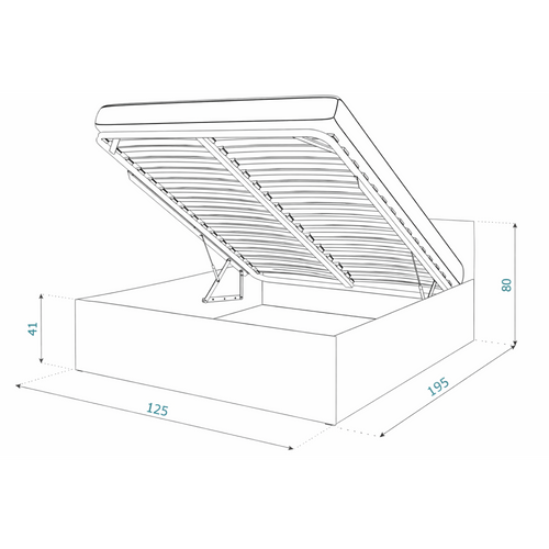 Lit Coffre 120 X 190 Cm Panama - Coffre De 430 Litres - Sommier Inclus - Blanc