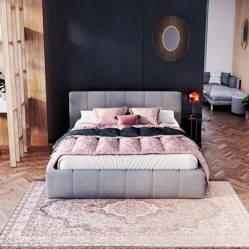 Lit Coffre Florida 120x190 - Sommier Inclus Gris Clair
