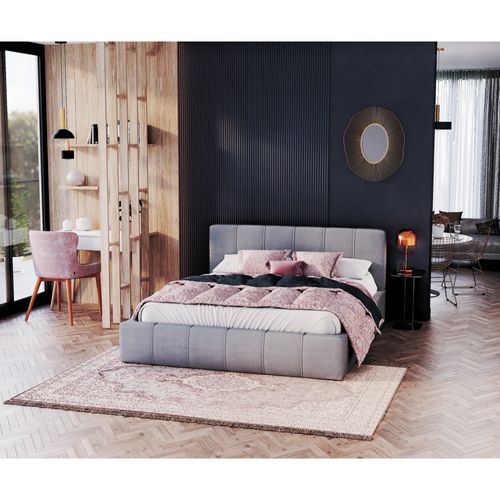 Lit Coffre Florida 120x190 - Sommier Inclus Gris Clair