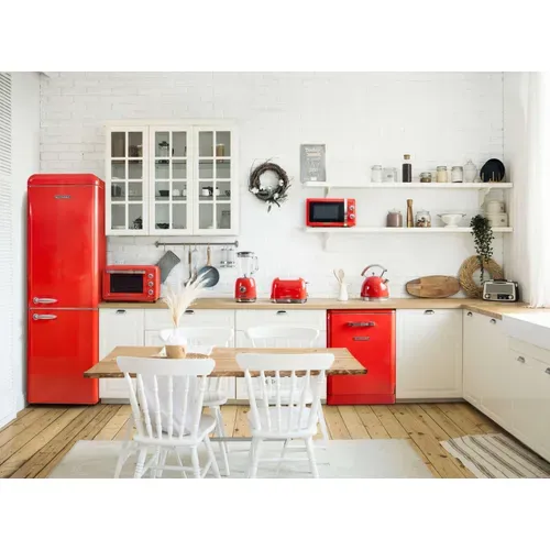 Réfrigérateur Combiné 304l Vintage Rouge - Sccb300v-re