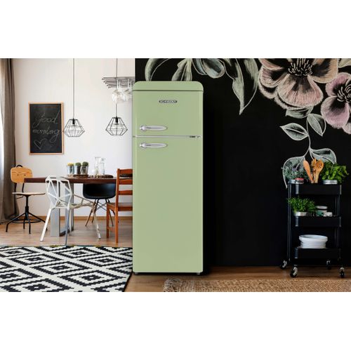Réfrigérateur Double Porte 211l Vintage Vert Amande - Scdd211v-vae