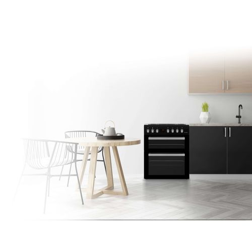 Cuisinière Double Four 4 Feux Gaz Black Mat - Sccg64do-bm