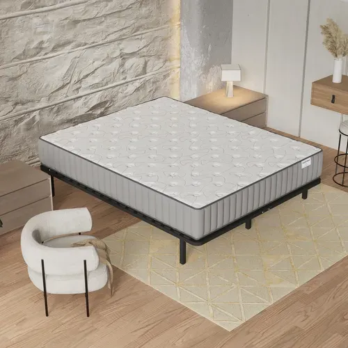 Ensemble 120x190 cm, sommier + matelas mousse, Ép.16cm à mémoire de forme