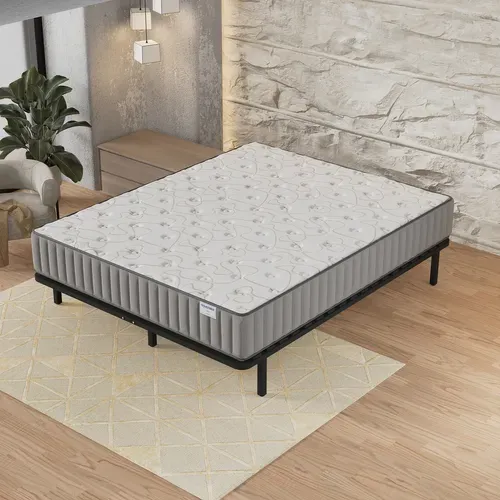 Ensemble 120x190 cm, sommier + matelas mousse, Ép.16cm à mémoire de forme