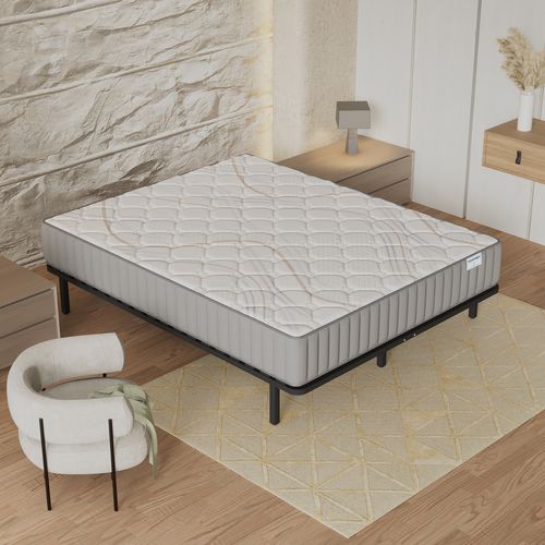 Ensemble 140x190 cm, sommier + matelas mousse, Ép.16cm accueil latex