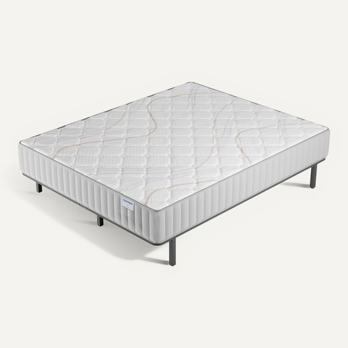 Ensemble 140x190 cm, sommier + matelas mousse, Ép.16cm accueil latex