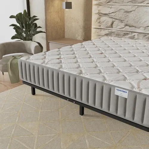Ensemble 140x190 cm, sommier + matelas mousse, Ép.16cm accueil latex