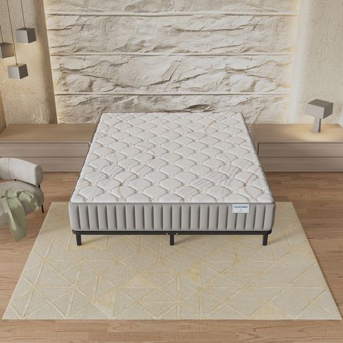 Ensemble 90x190 cm, sommier + matelas mousse, Ép.16cm accueil latex