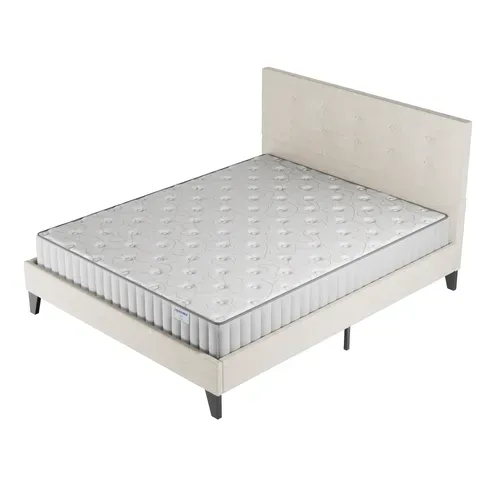 Ensemble 120x190 cm, lit avec tête de lit + matelas mousse Ép.16cm à mémoire de forme