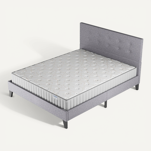 Ensemble 160x200 cm, lit avec tête de lit + matelas mousse Ép.22cm à mémoire de forme